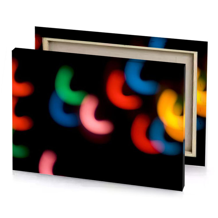 colorful lights on a black background light coral canvas