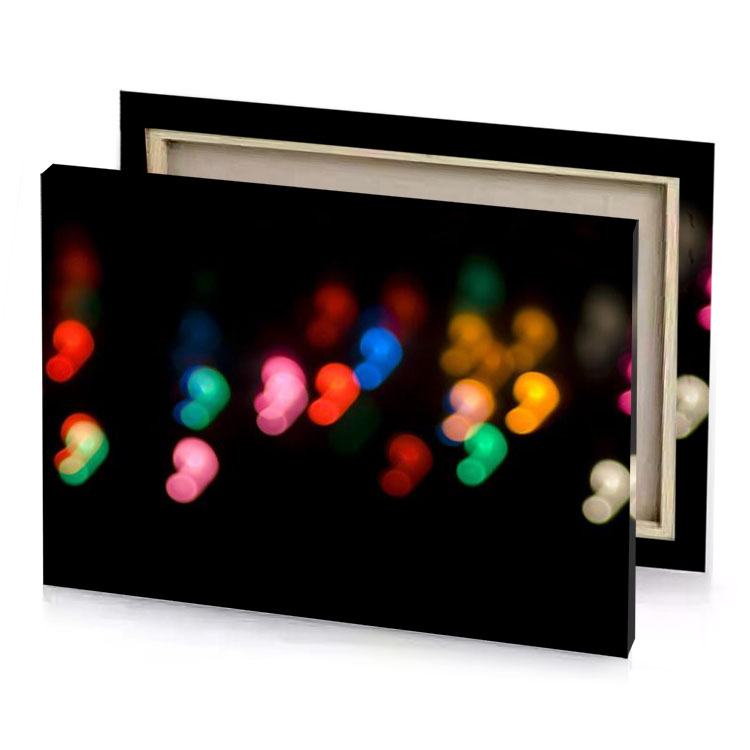 colorful lights on a black background scarlet canvas