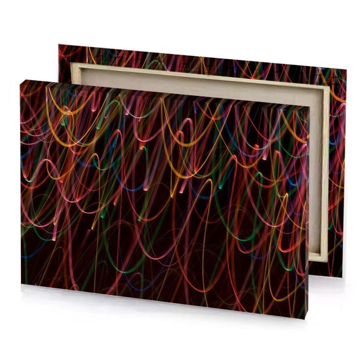 colorful lights on a black background smoky canvas