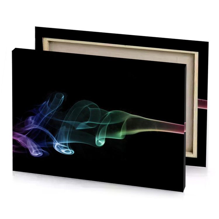 colorful smoke on black background prussian blue canvas