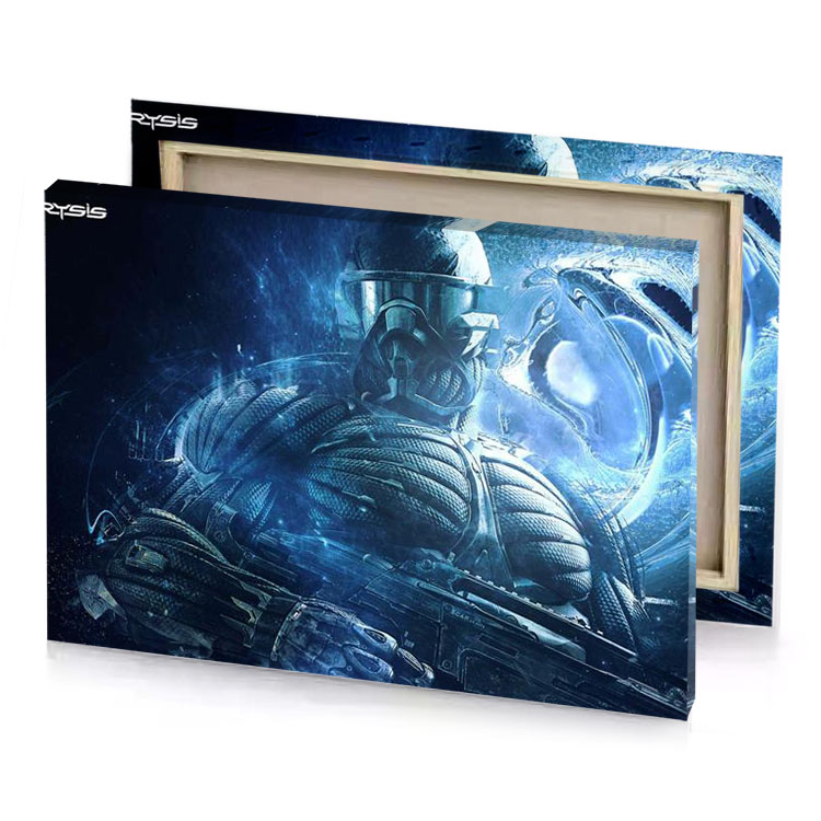 cry dark cornflower blue canvas