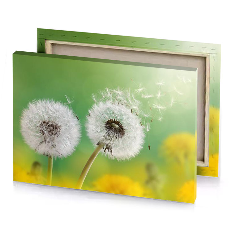 dandels blowing in the wind camouflage green canvas