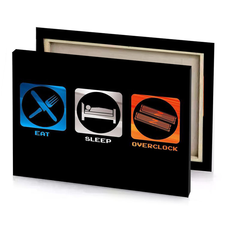eat sleep overlock silver canvas