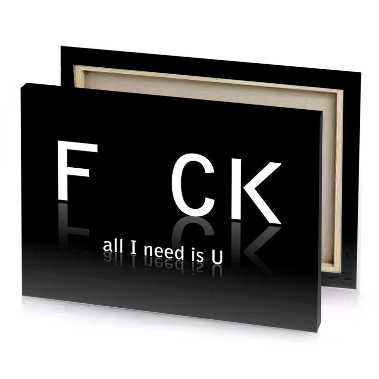f ck all reds white smoke canvas