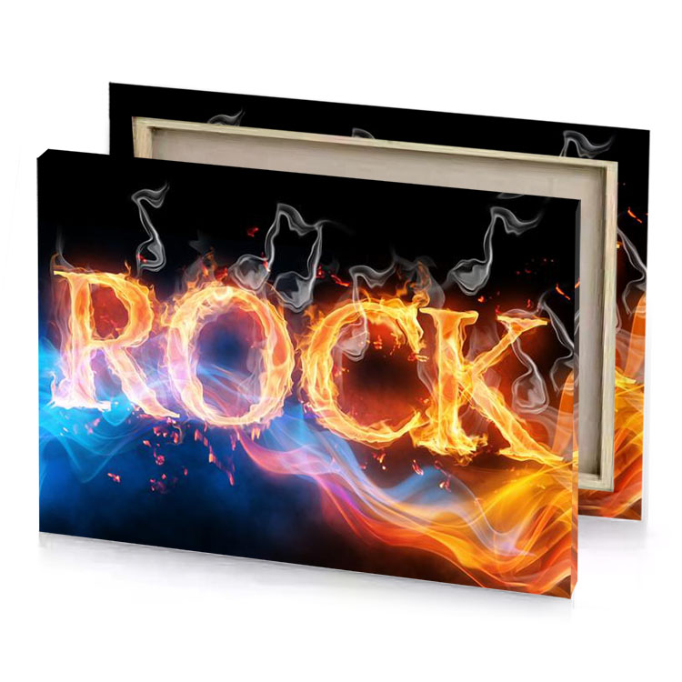 fire and smoke word on black background sand brown canvas