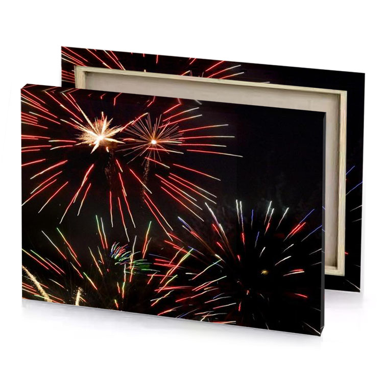 fireworks in the night sky zinnwaldite brown canvas