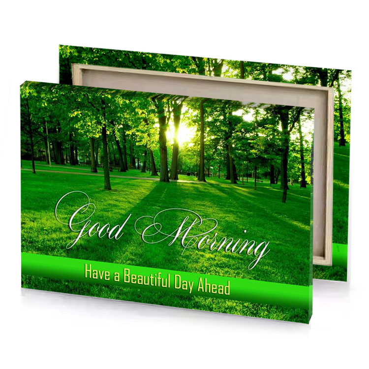 god rising have a beautiful day ahead slimy green canvas
