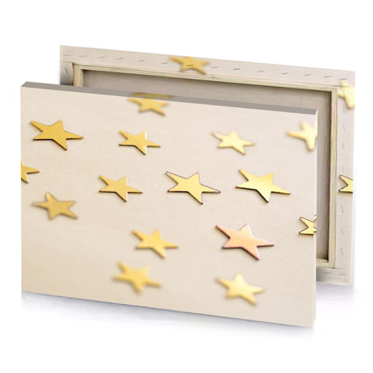 gold stars on a white background navajo canvas