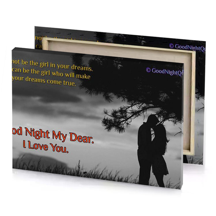 good night love quotes dark gray canvas