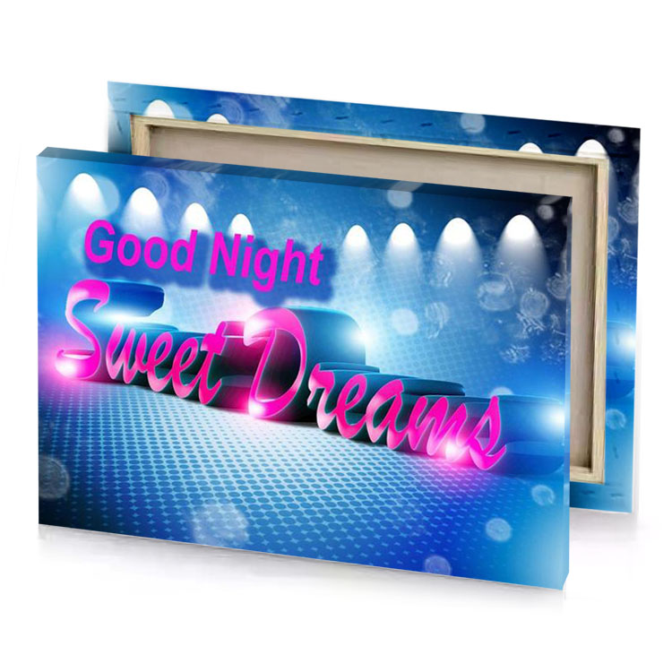 good night sweet dreams deep pink canvas