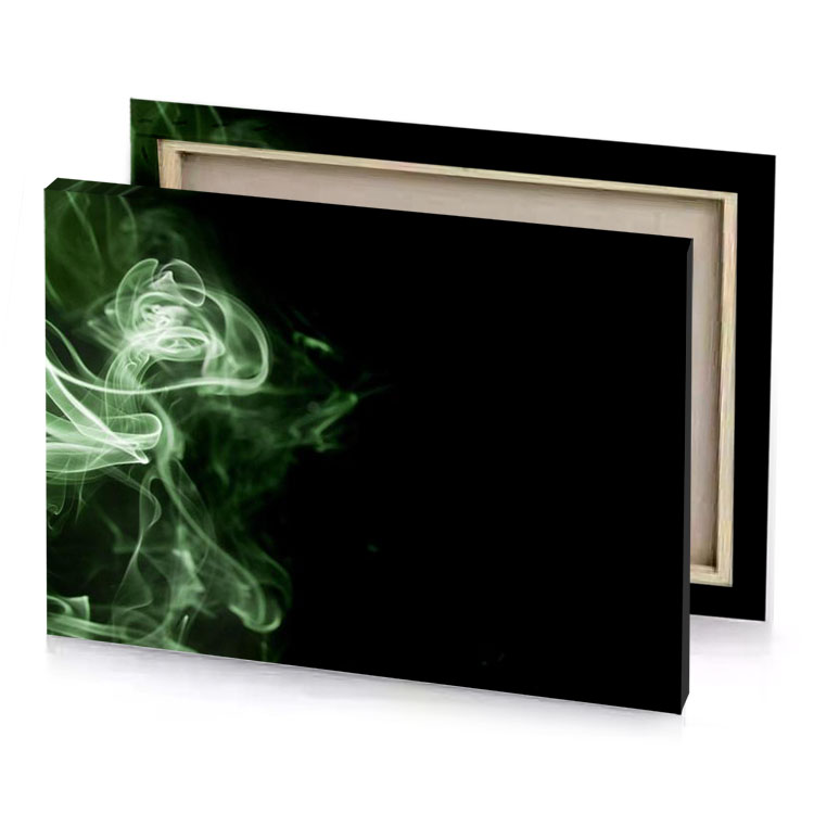 green smoke on black background camouflage canvas