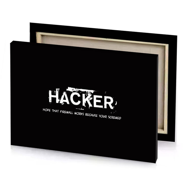 hacker logo white smoke canvas