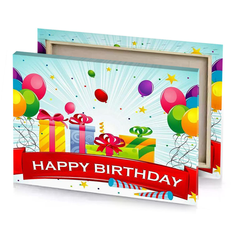 happy birthday card with balloons and gift boxes lust canvas