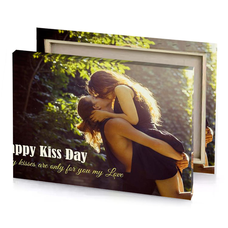 happy kiss day sienna canvas