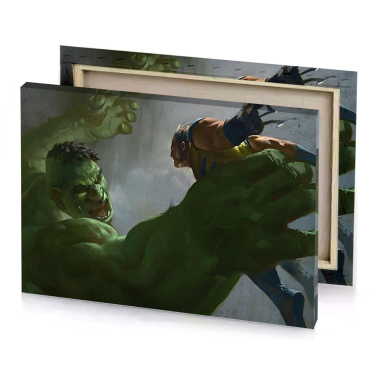 hulk vs wolverine by theartion zinnwaldite brown canvas