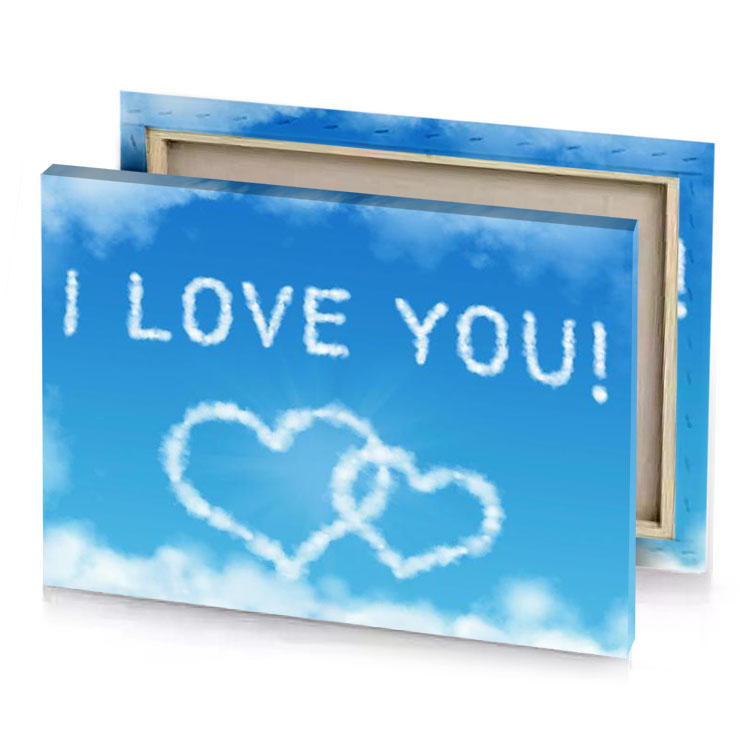i love you clouds maximum blue canvas