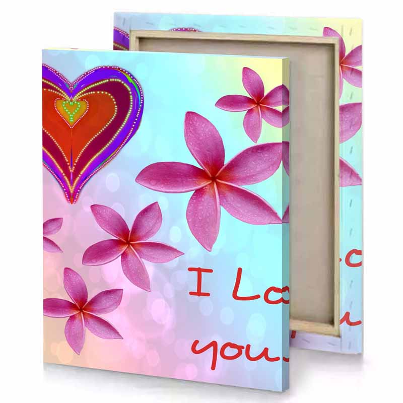 i love you deep cerise canvas
