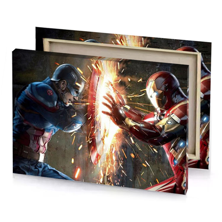 iron man and captain america champagne canvas