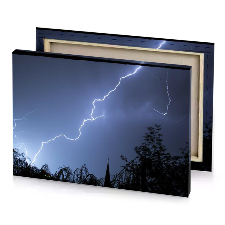 lightning strikes through the sky over a field glaucous canvas