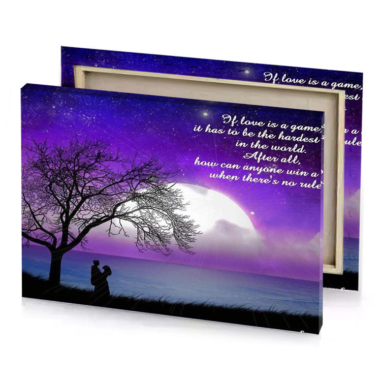 love is a game in the world after all you blue violet canvas