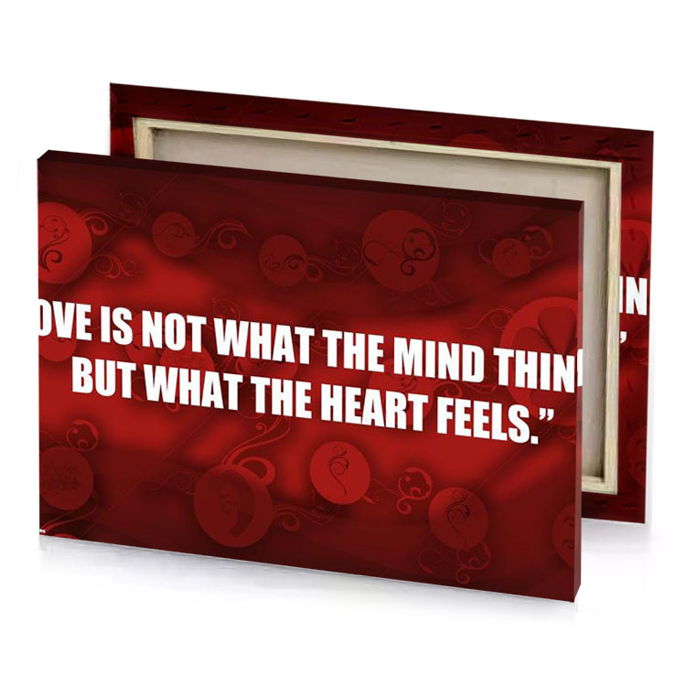 love is not what the mind thinks but heart feels firebrick canvas