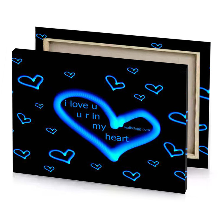 love u n my heart dodger blue canvas