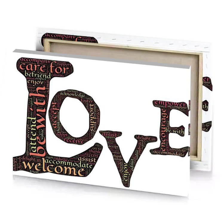love word cloud vector bistre canvas