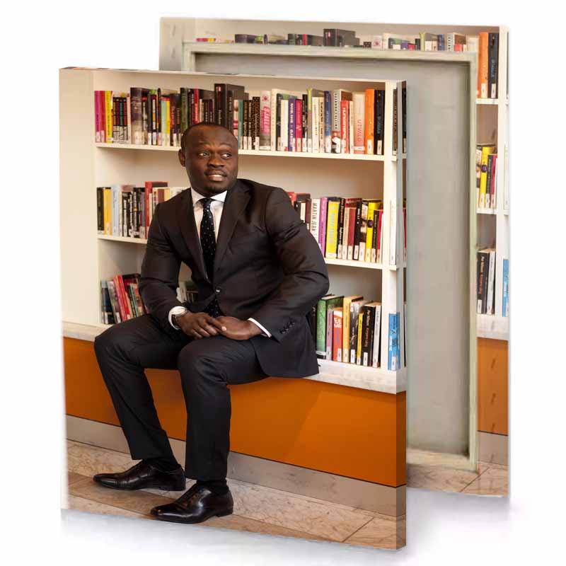 man wearing a suit mahogany canvas
