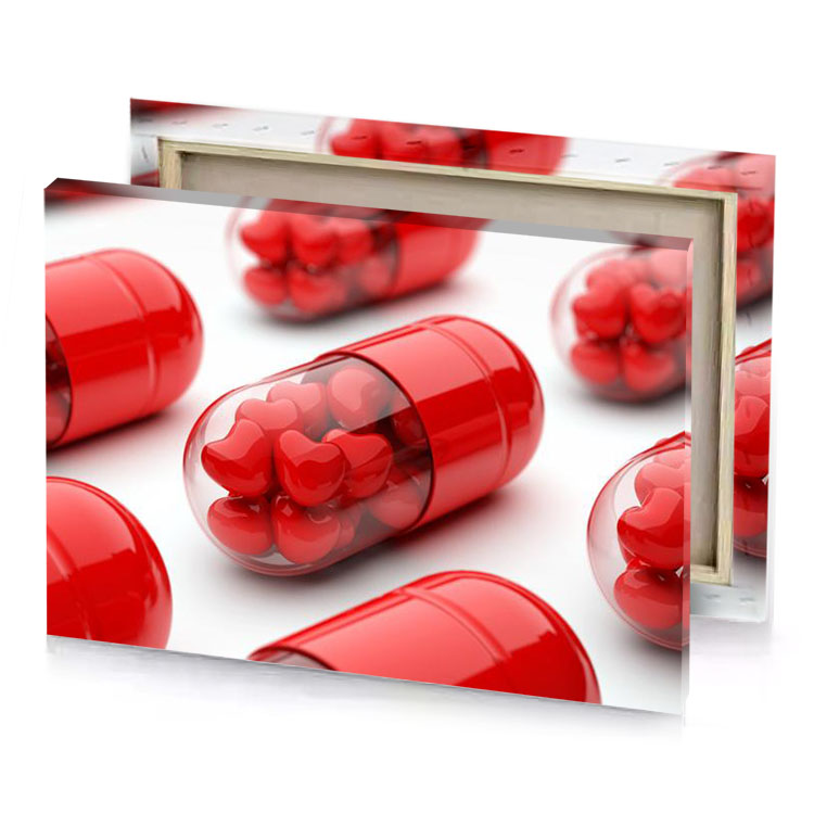 many red pills are arranged in rows firebrick canvas