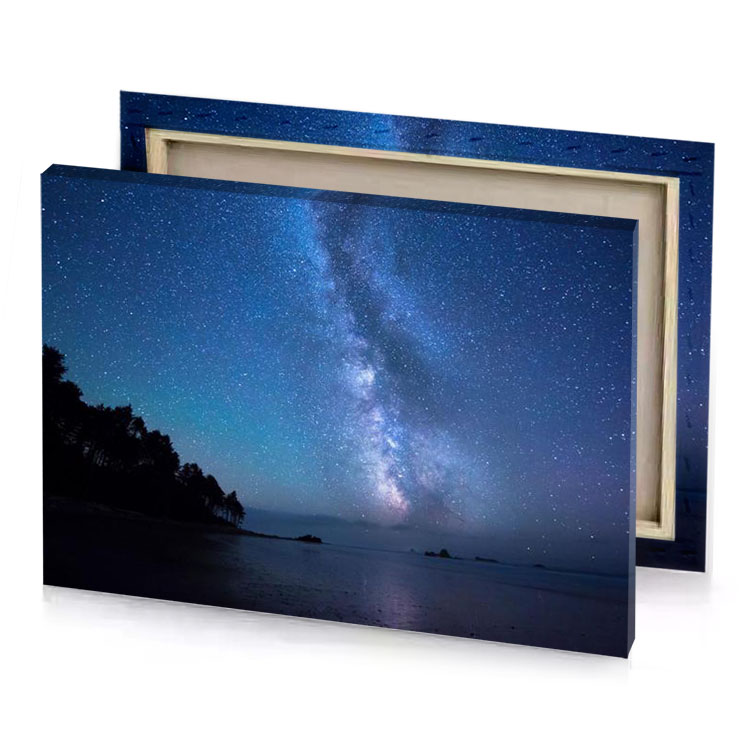 milky over the beach steel blue canvas