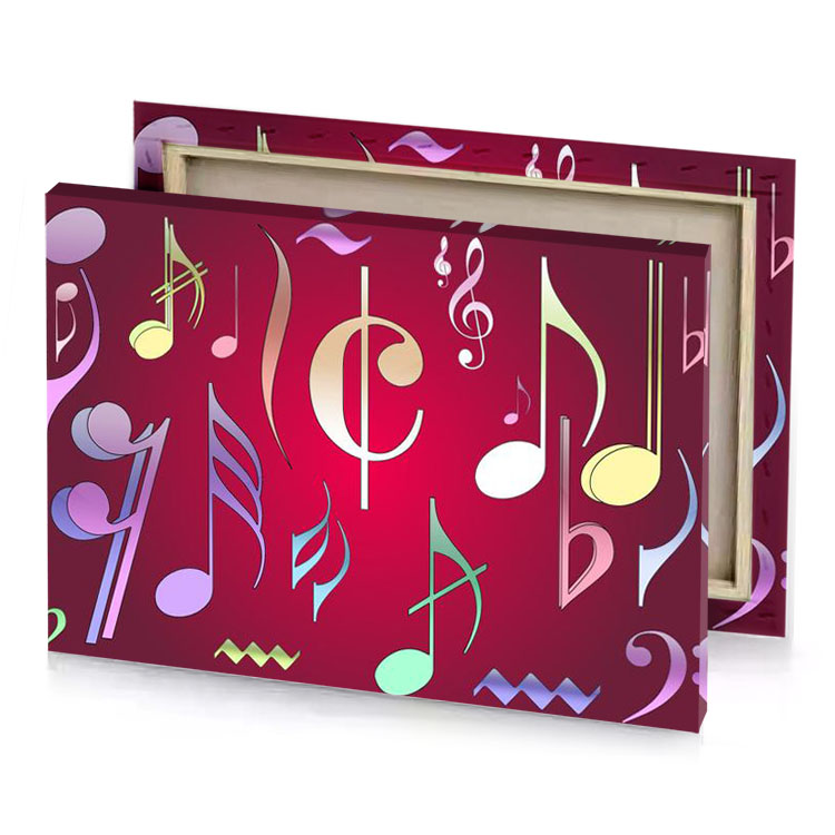 music notes vector crimson canvas