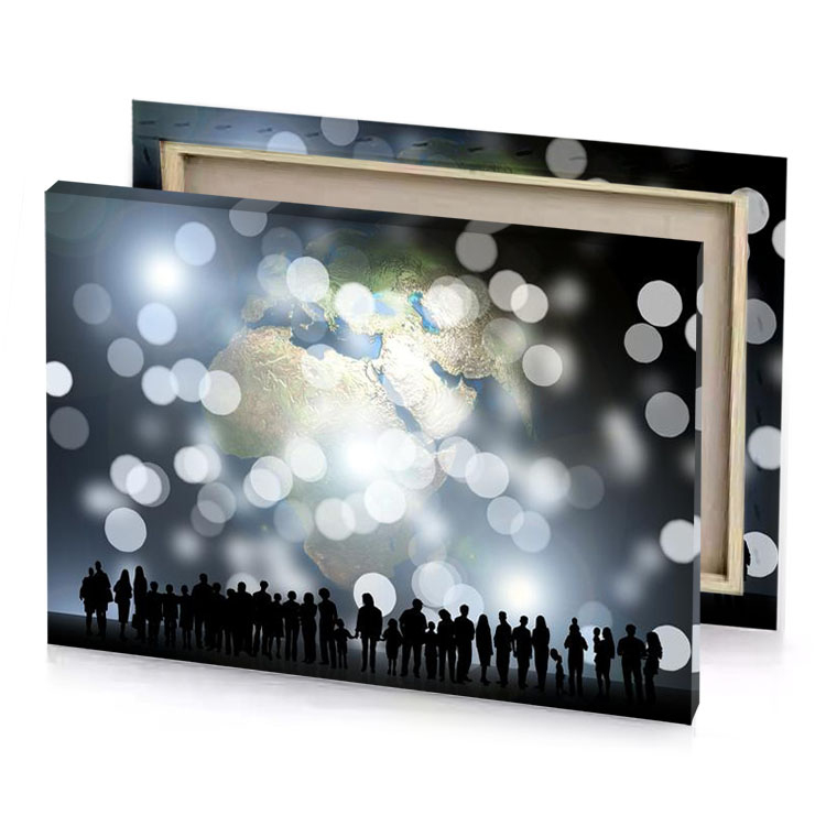 people standing in front of the earth platinum canvas