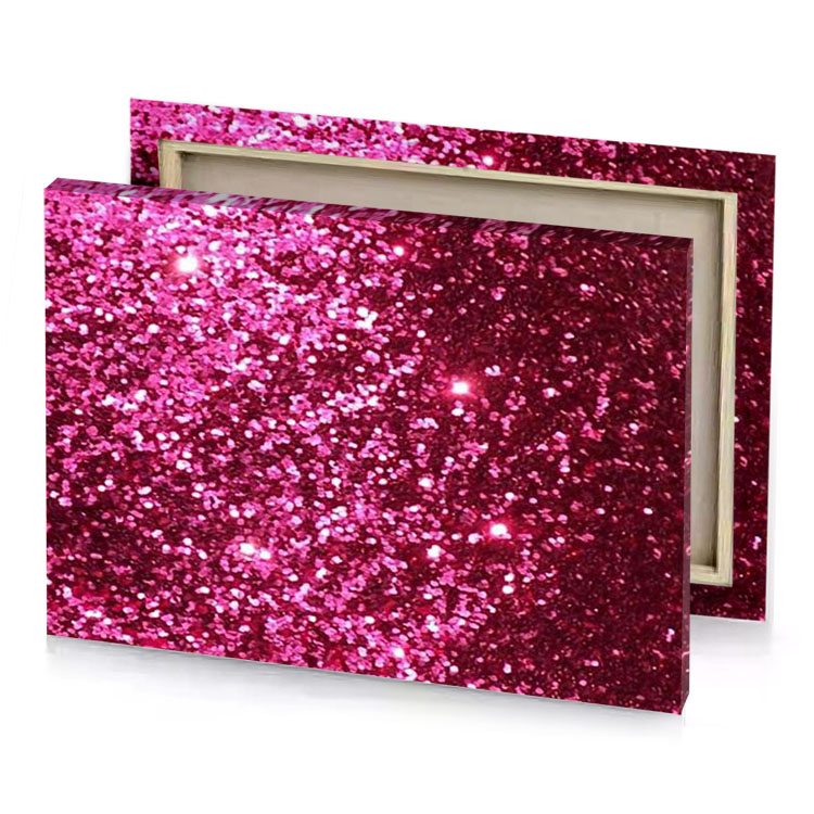 pink glitter background brown canvas
