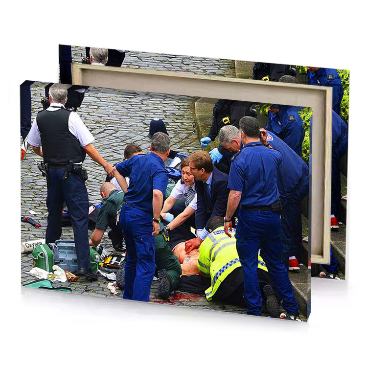 police officers and emergency personnel at the scene sapphire canvas