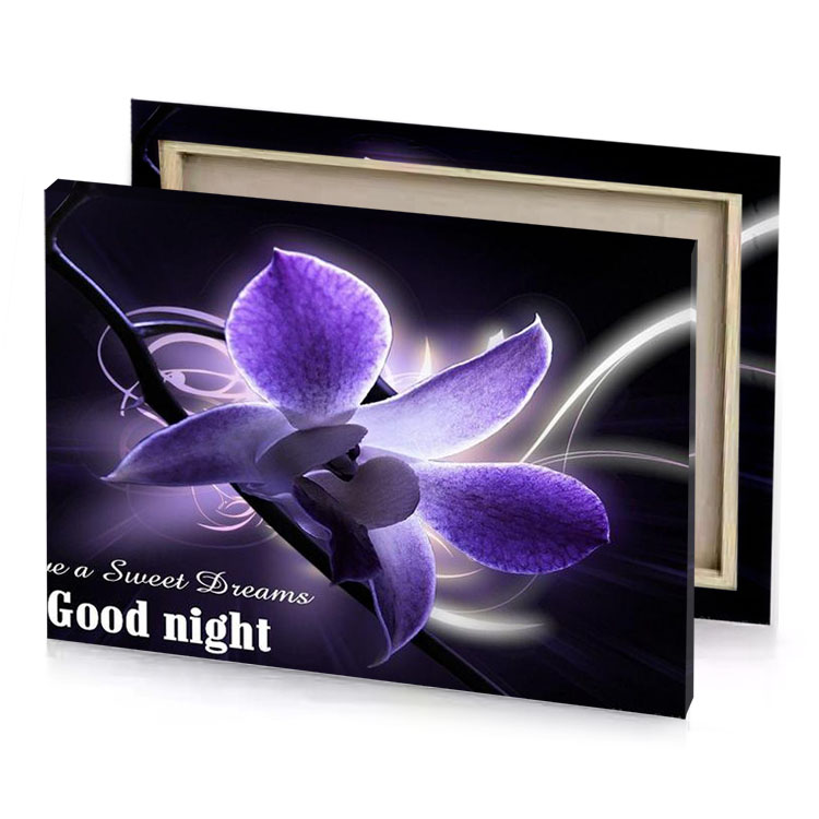 purple orchid with the words have sweet dreams god night periwinkle canvas