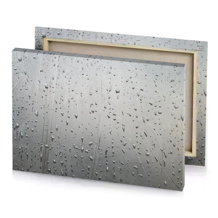rain drops on a window silver canvas