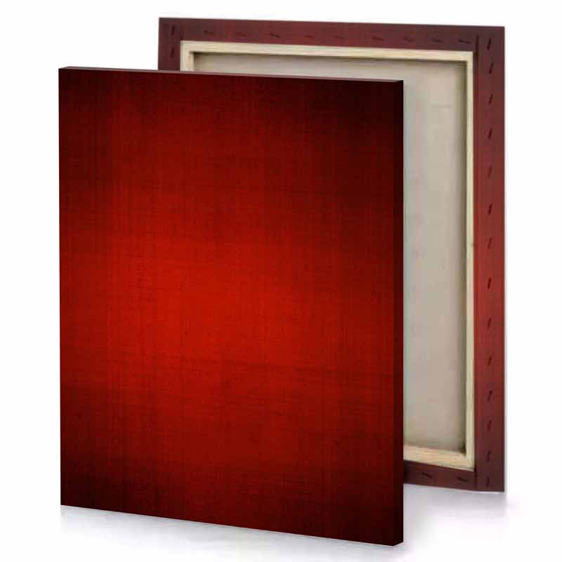 red background with a dark texture canvas
