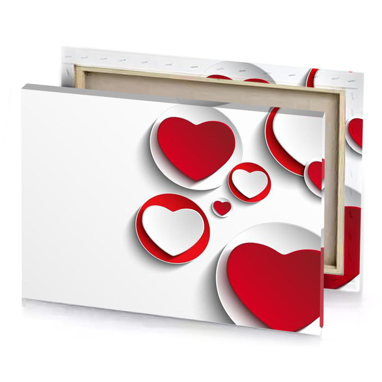red heart paper cut on white background firebrick canvas