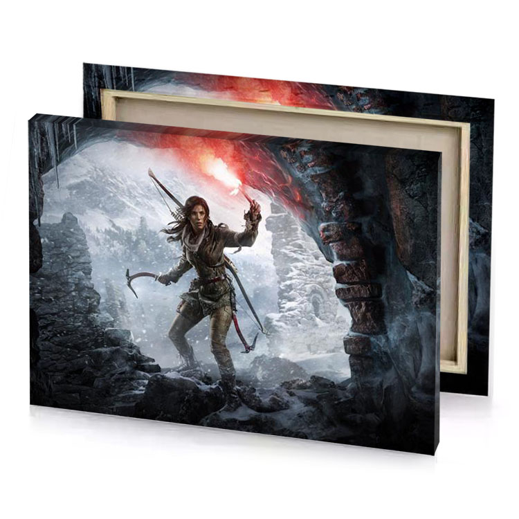 rise of the tomb dragon in silver canvas