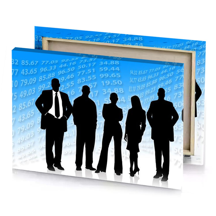 silhouettes of business people black canvas