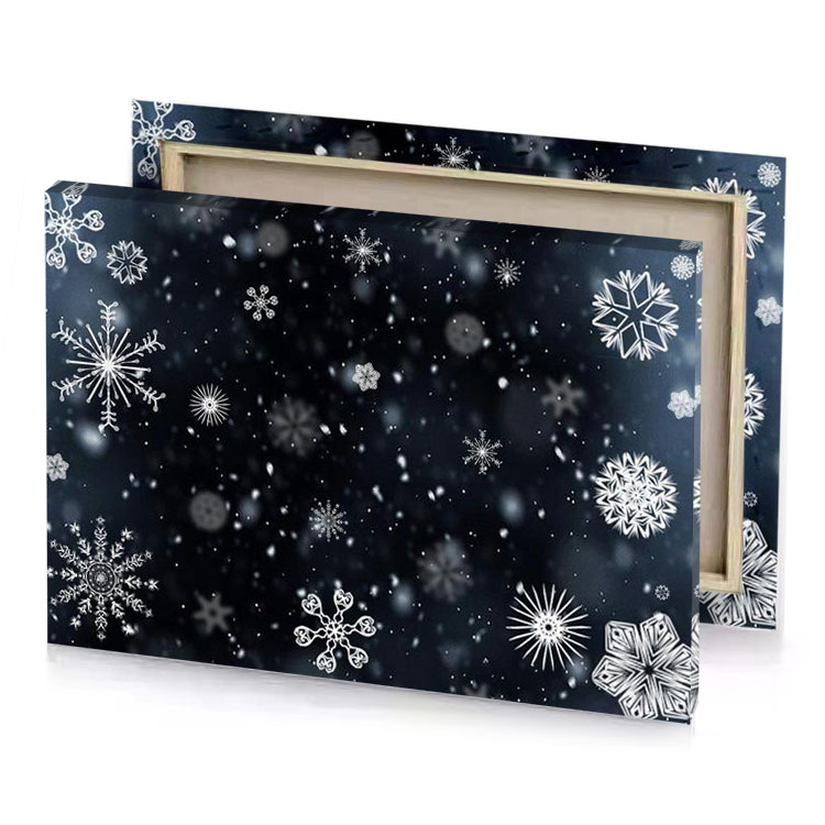 snowflakes on a black background smoky canvas