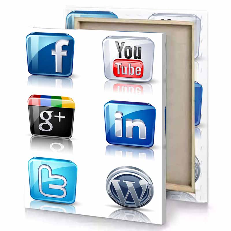 social icons vector cobalt blue canvas