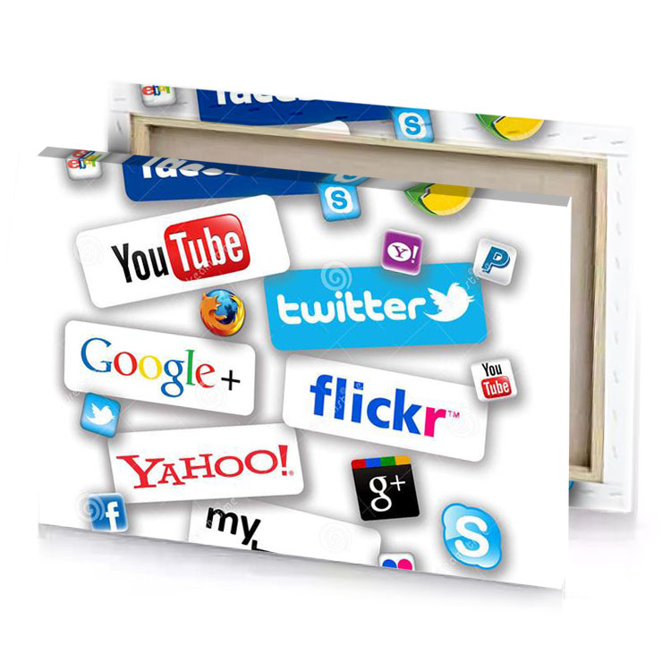 social media icons stock vector illustration turquoise blue canvas