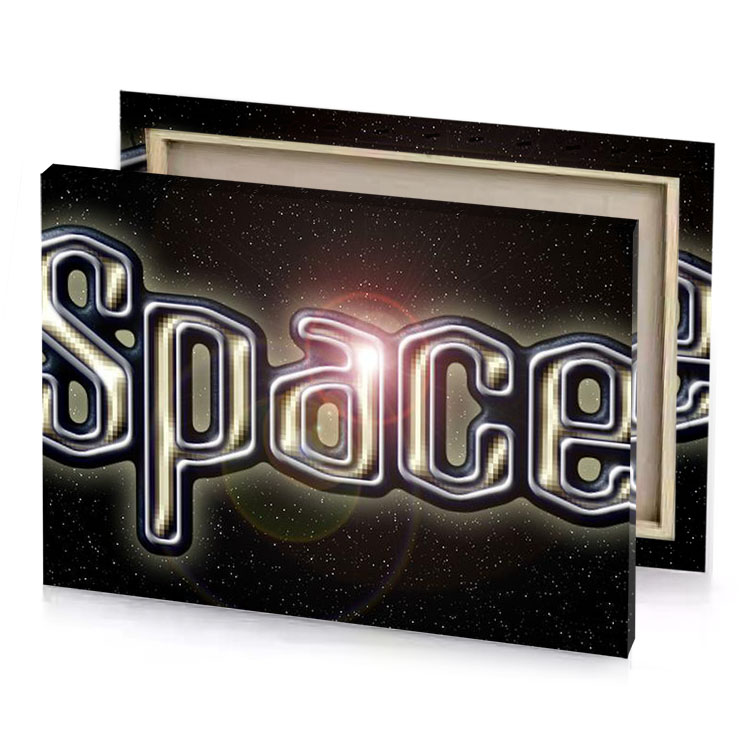 space 3d text effect thistle canvas