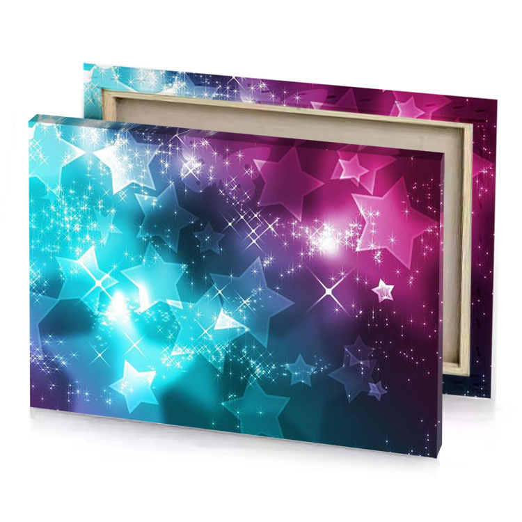 stars background turquoise canvas