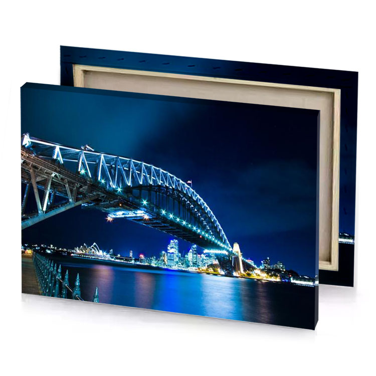sydney harbour bridge at night sapphire canvas