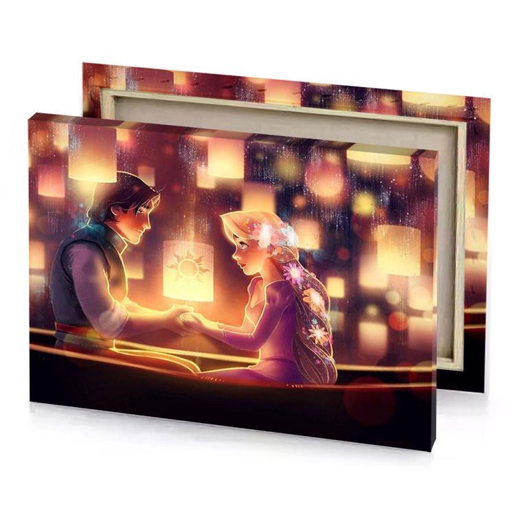 tangled by night the princess disney smoky black canvas