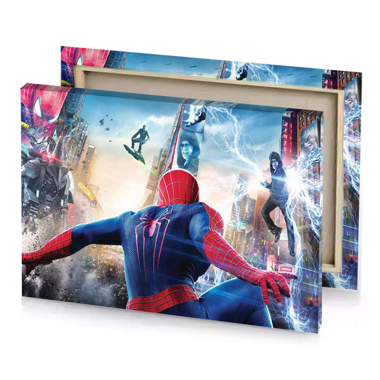 the amazing spider man in linen canvas