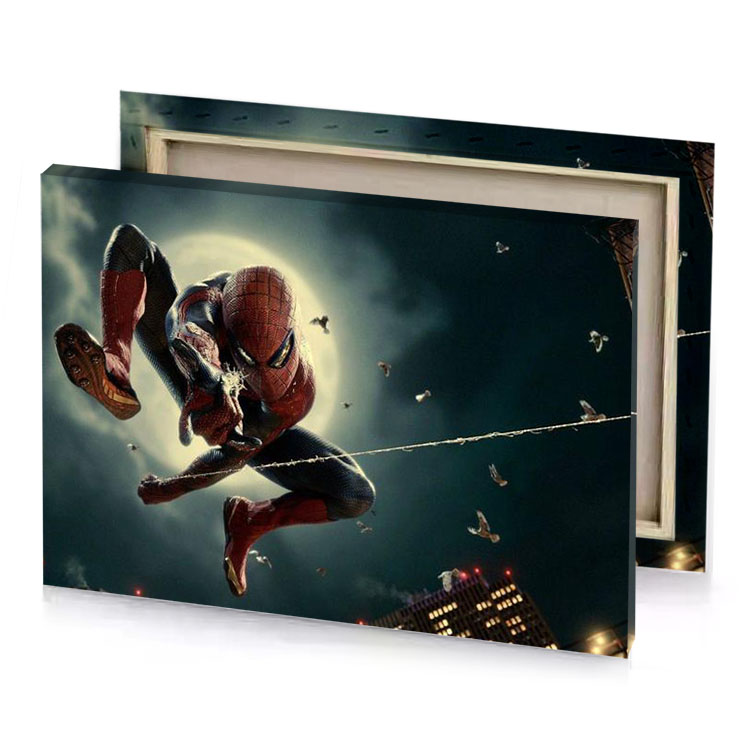 the amazing spider man in silver canvas