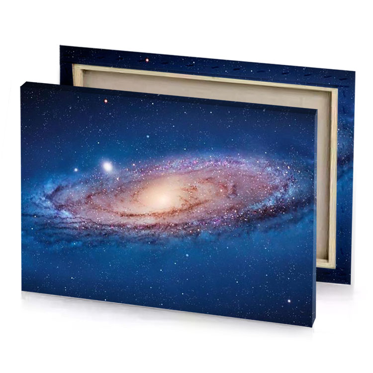 the andromus galaxy dark cornflower blue canvas